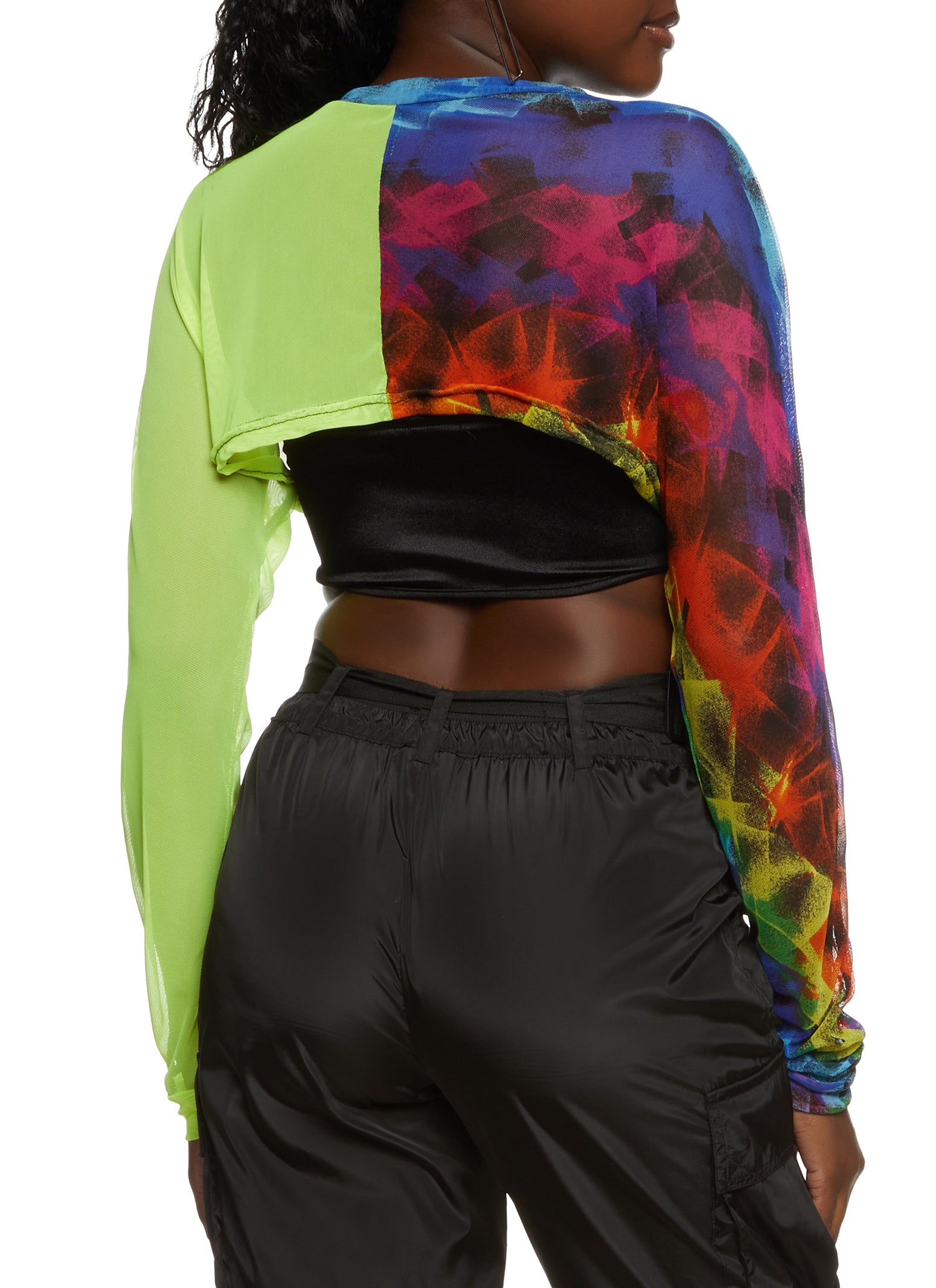 Two Tone High Neck Crop Top sold by Rainbow product image thumbnail 2