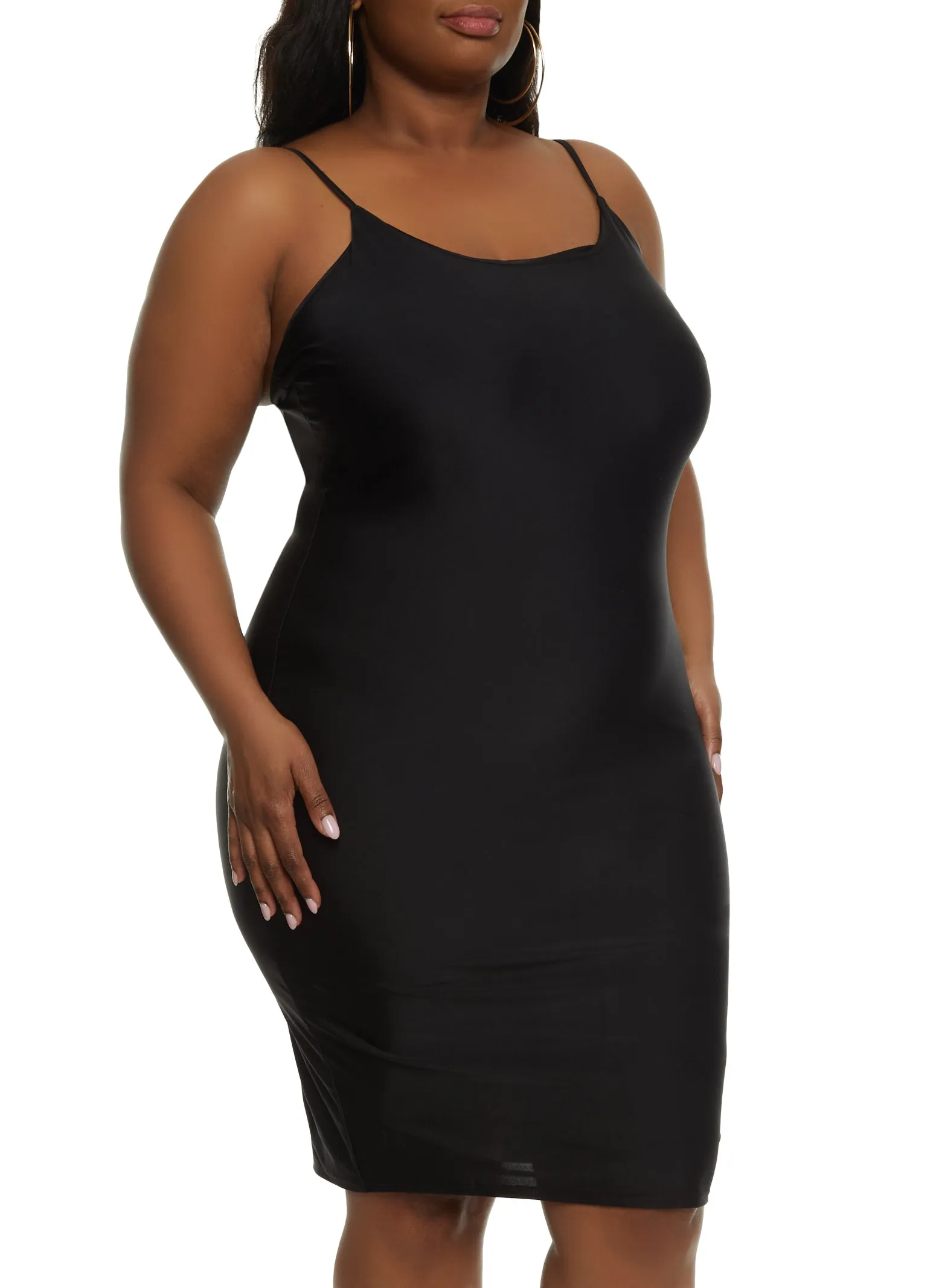 Plus Size Scoop Neck Midi Cami Dress sold by Rainbow