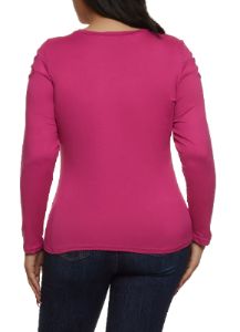 Plus Size Cut Out Keyhole Long Sleeve Tee sold by Rainbow