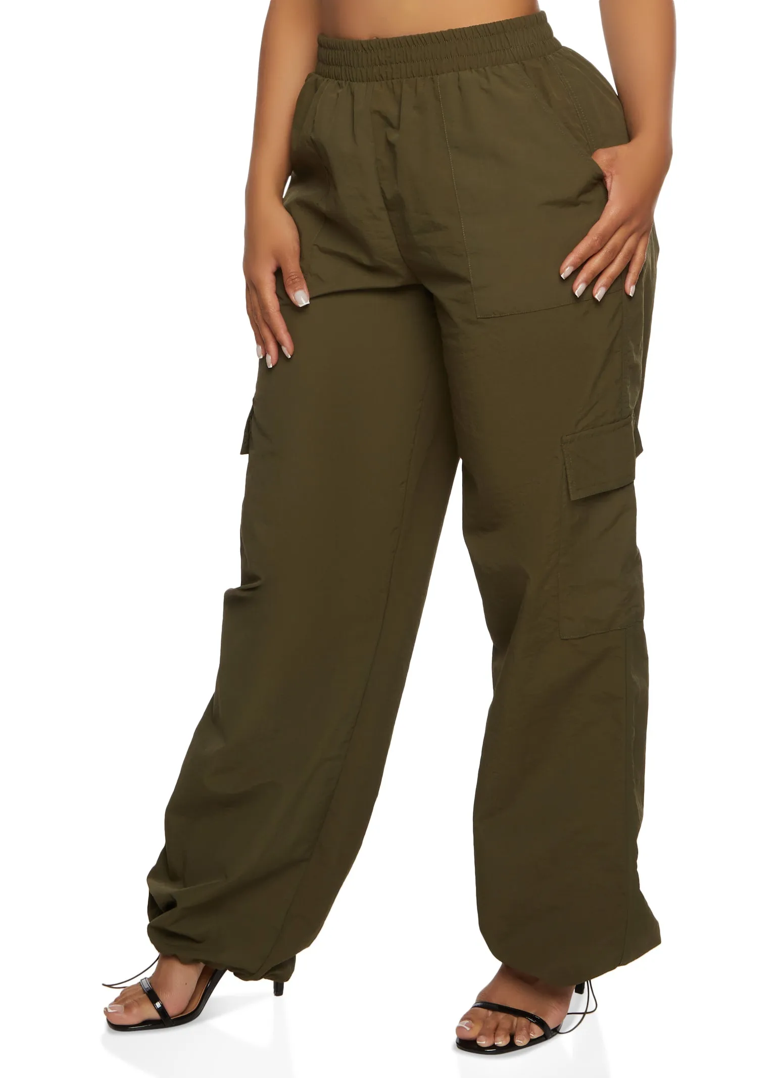 Iris Nylon Toggle Drawstring Hem Cargo Pants sold by Rainbow product image thumbnail 2
