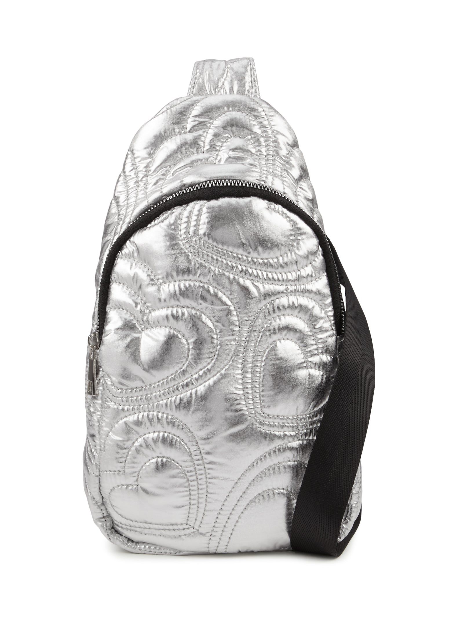 Faux Leather Heart Quilted Sling Backpack sold by Rainbow product image thumbnail 2