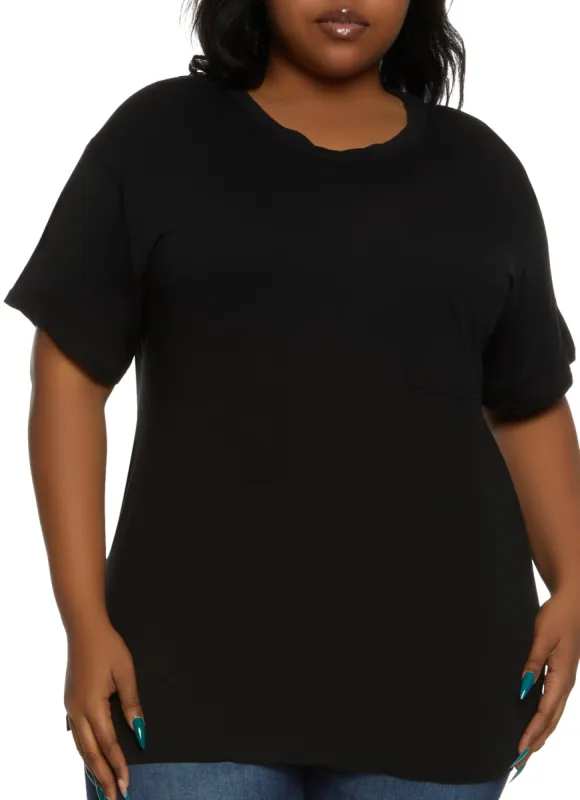 Plus Size Oversized Pocket T Shirt sold by Rainbow