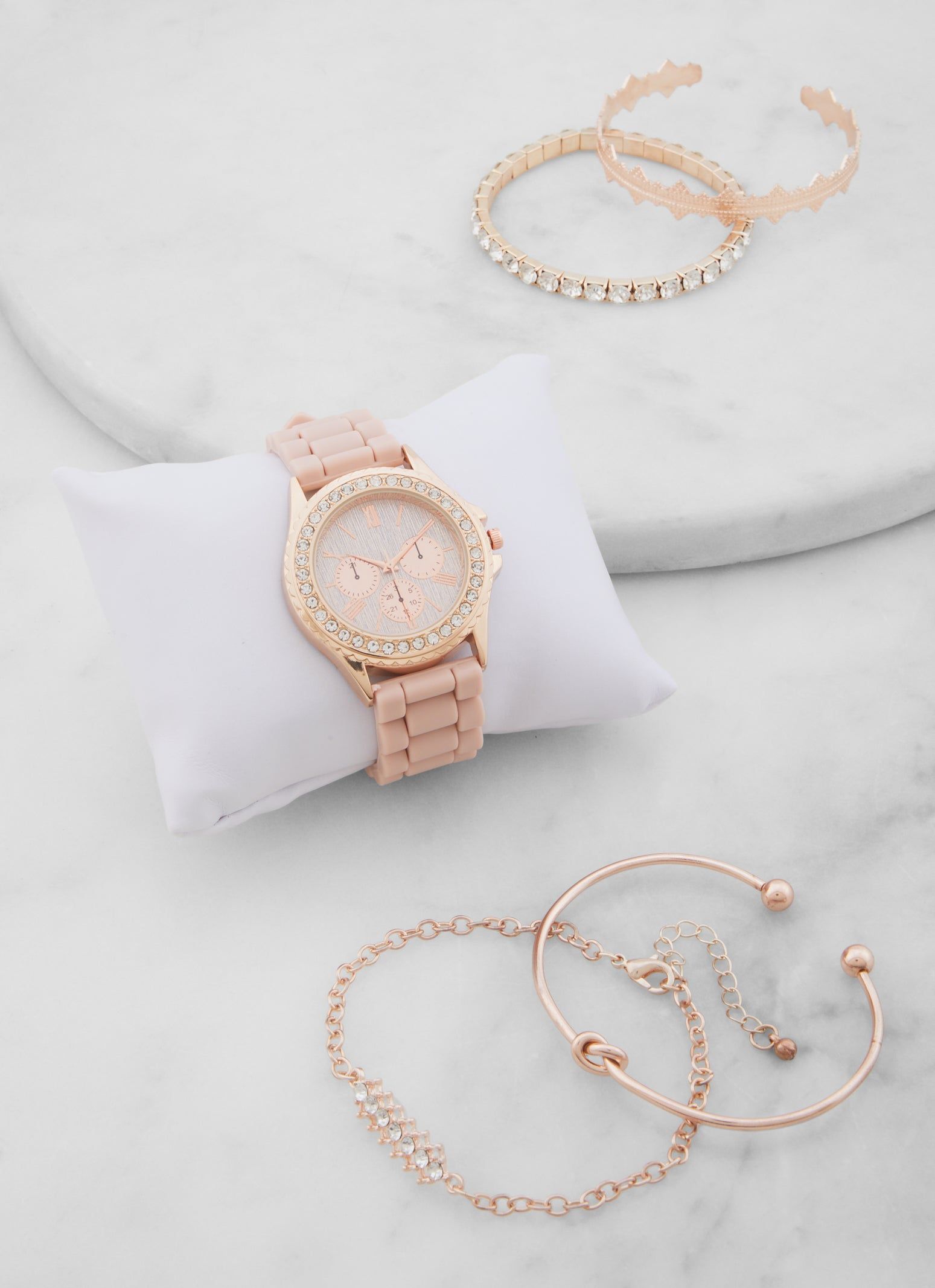 Rhinestone Analog Watch with Bracelets Set sold by Rainbow product image thumbnail 2