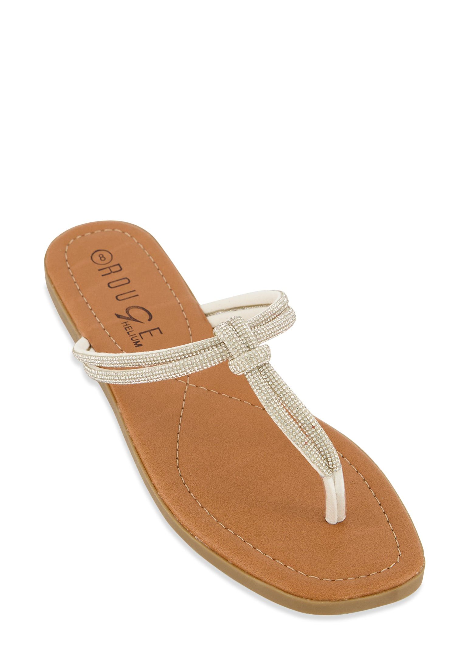 Rhinestone Knotted Thong Slide Sandals sold by Rainbow