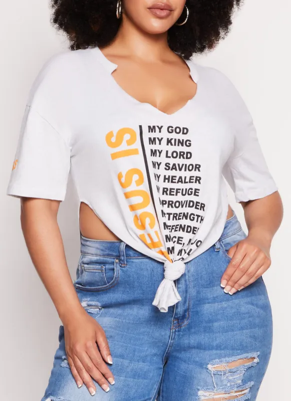 Plus Size Jesus Is Graphic Top sold by Rainbow