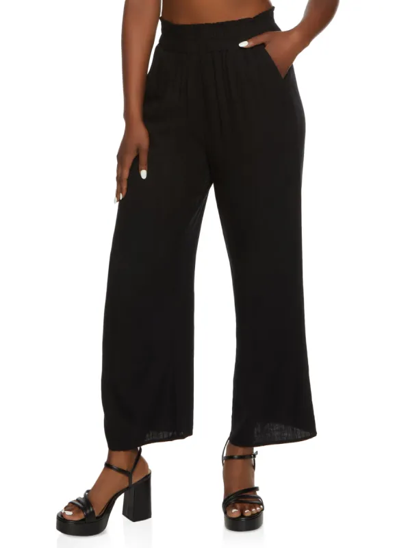 Linen Wide Leg Pants sold by Rainbow