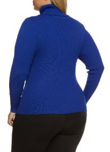 Plus Size Ribbed Knit Turtleneck Top sold by Rainbow