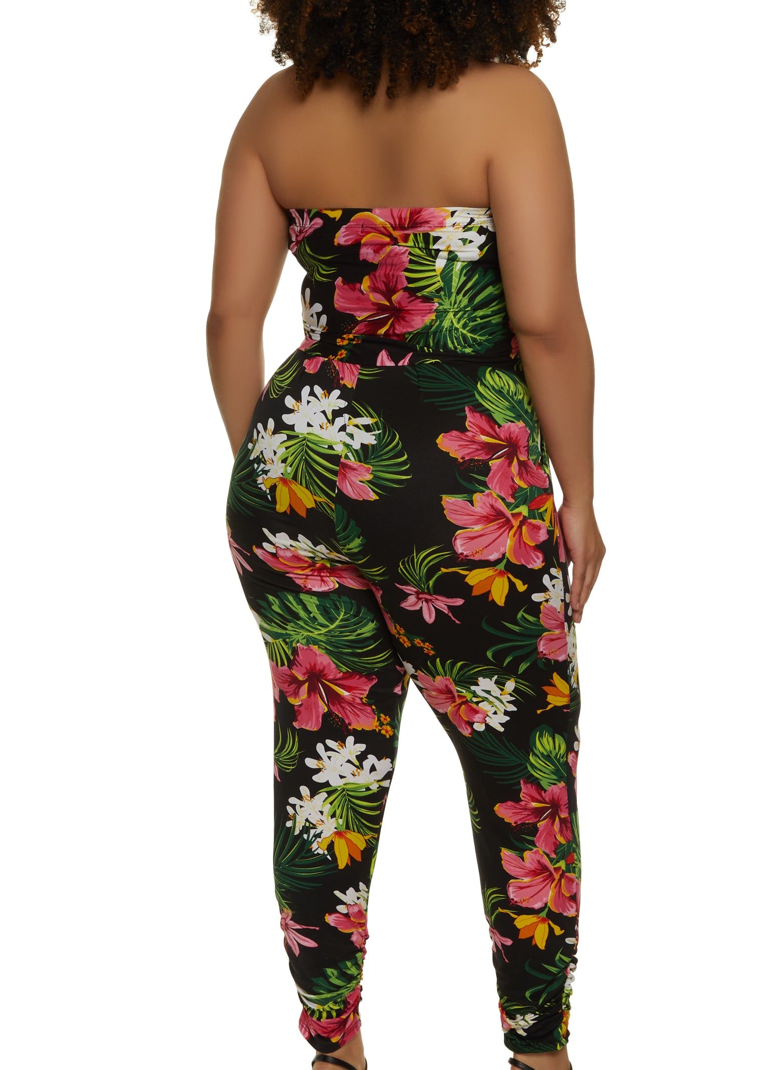Plus Size Floral Print Strapless Pocket Jumpsuit sold by Rainbow product image thumbnail 3