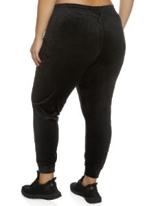 Plus Size High Waist Velour Joggers sold by Rainbow
