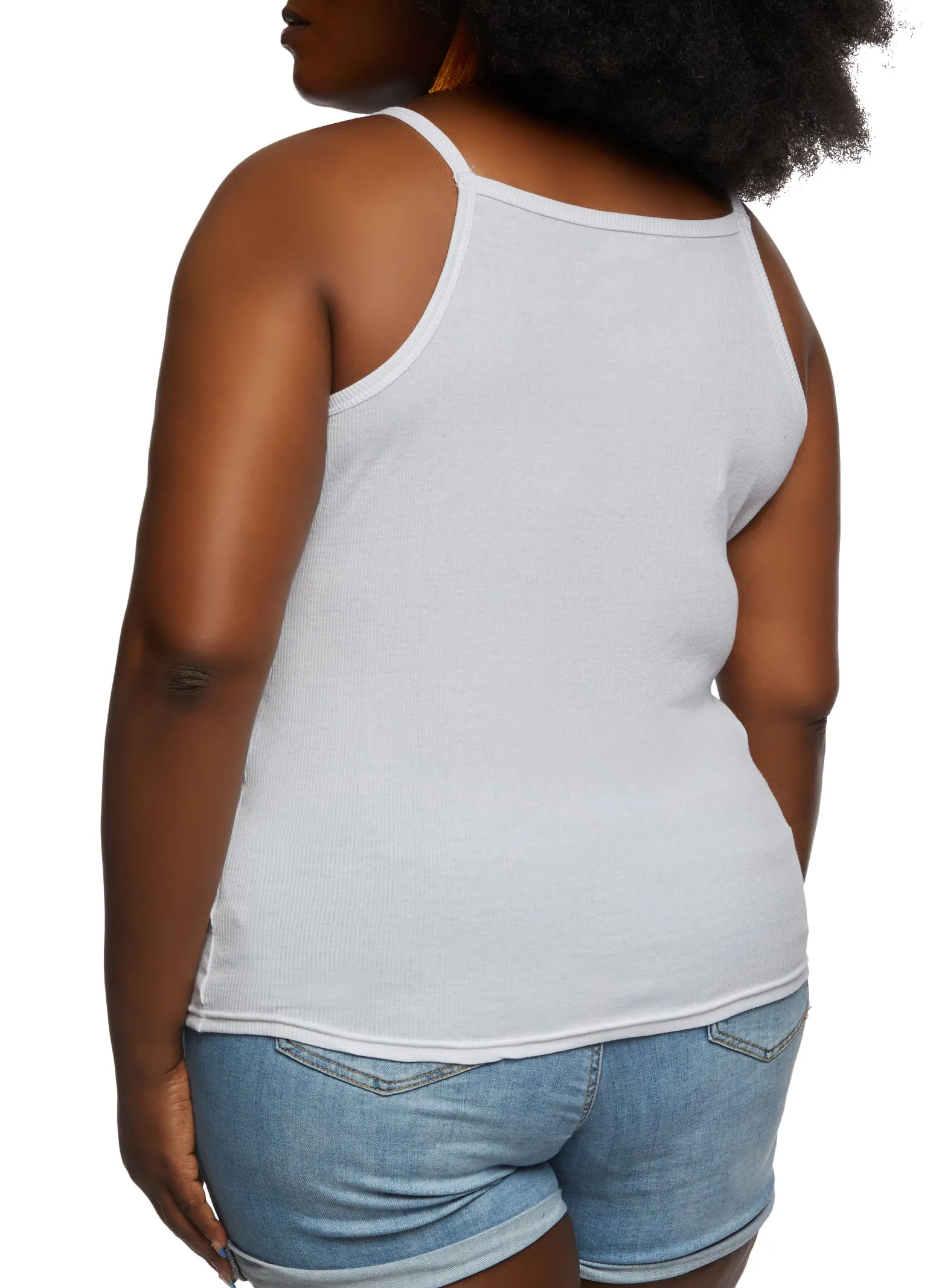 Plus Size Thin Strap Square Neck Tank Top sold by Rainbow product image thumbnail 3