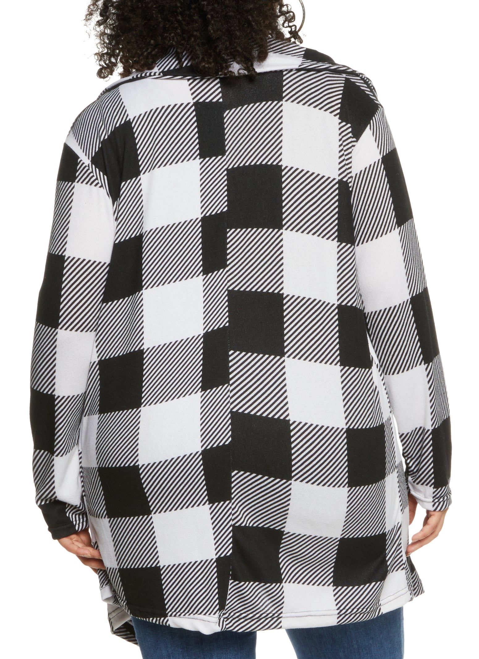 Plus Size Long Sleeve Plaid Patterned Duster sold by Rainbow product image thumbnail 2