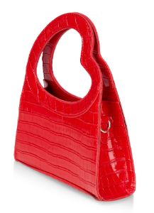 Faux Croc Heart Handle Crossbody Clutch sold by Rainbow