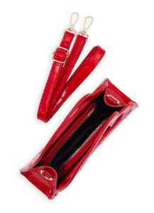 Faux Croc Heart Handle Crossbody Clutch sold by Rainbow