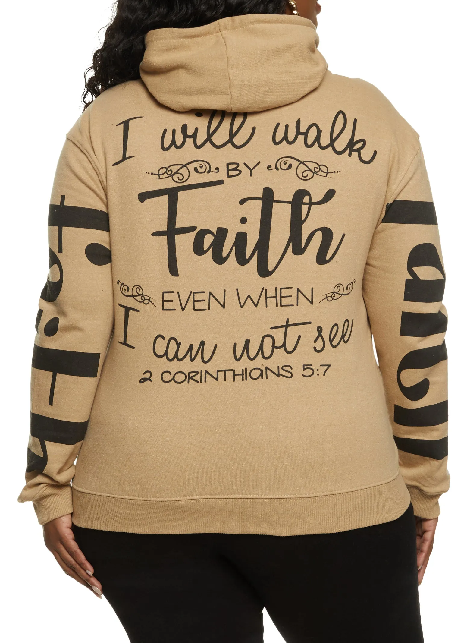Plus Size Walk By Faith Not By Sight Graphic Hoodie sold by Rainbow product image thumbnail 2