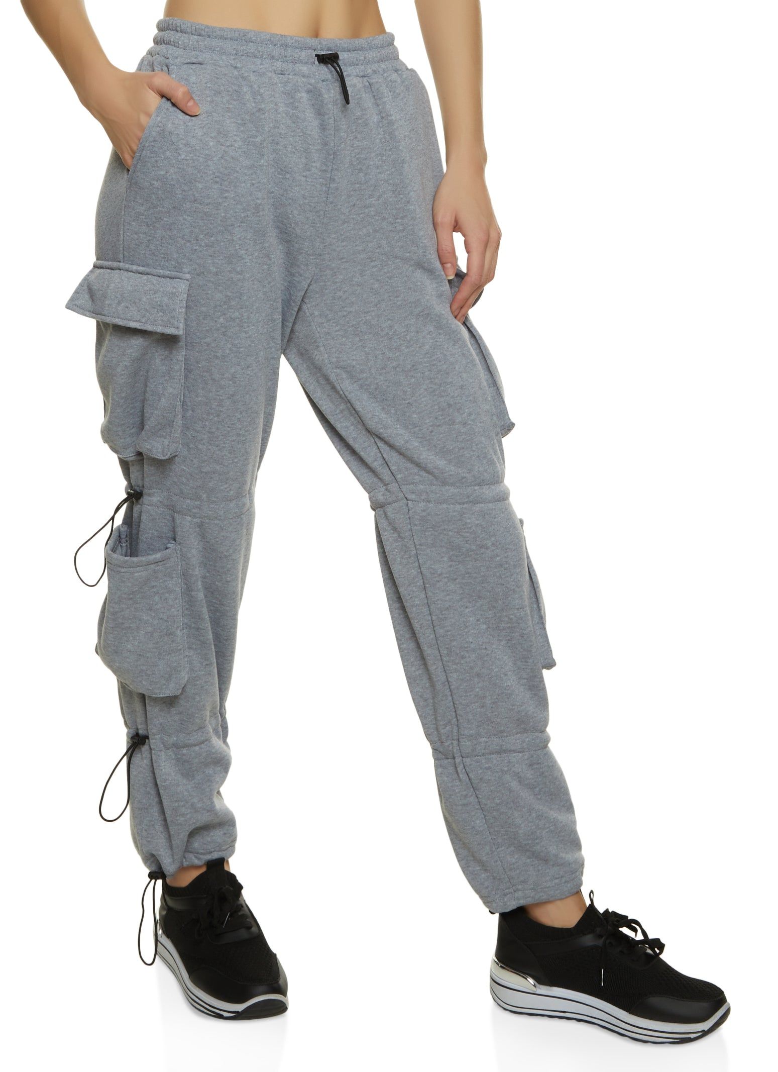 High Waisted Toggle Drawstring Cargo Joggers sold by Rainbow