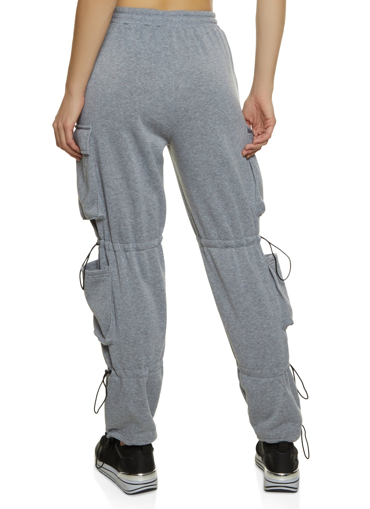 High Waisted Toggle Drawstring Cargo Joggers sold by Rainbow product image thumbnail 2