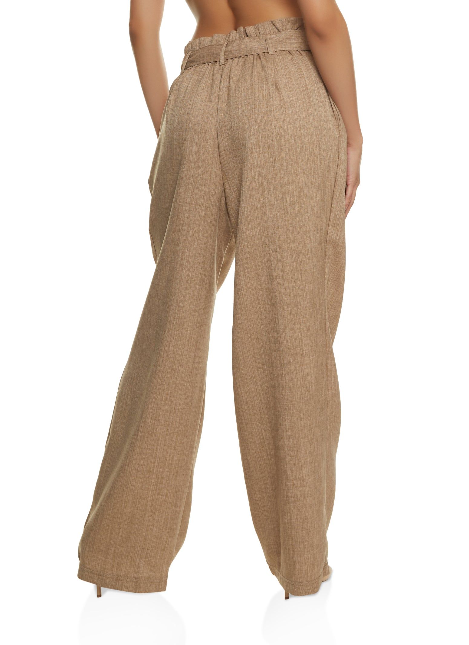 Linen Paper Bag Waist Wide Leg Pants sold by Rainbow product image thumbnail 2