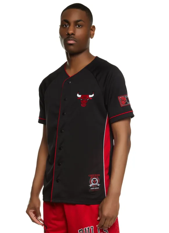 Mens NBA Chicago Bulls Button Front Graphic Shirt sold by Rainbow