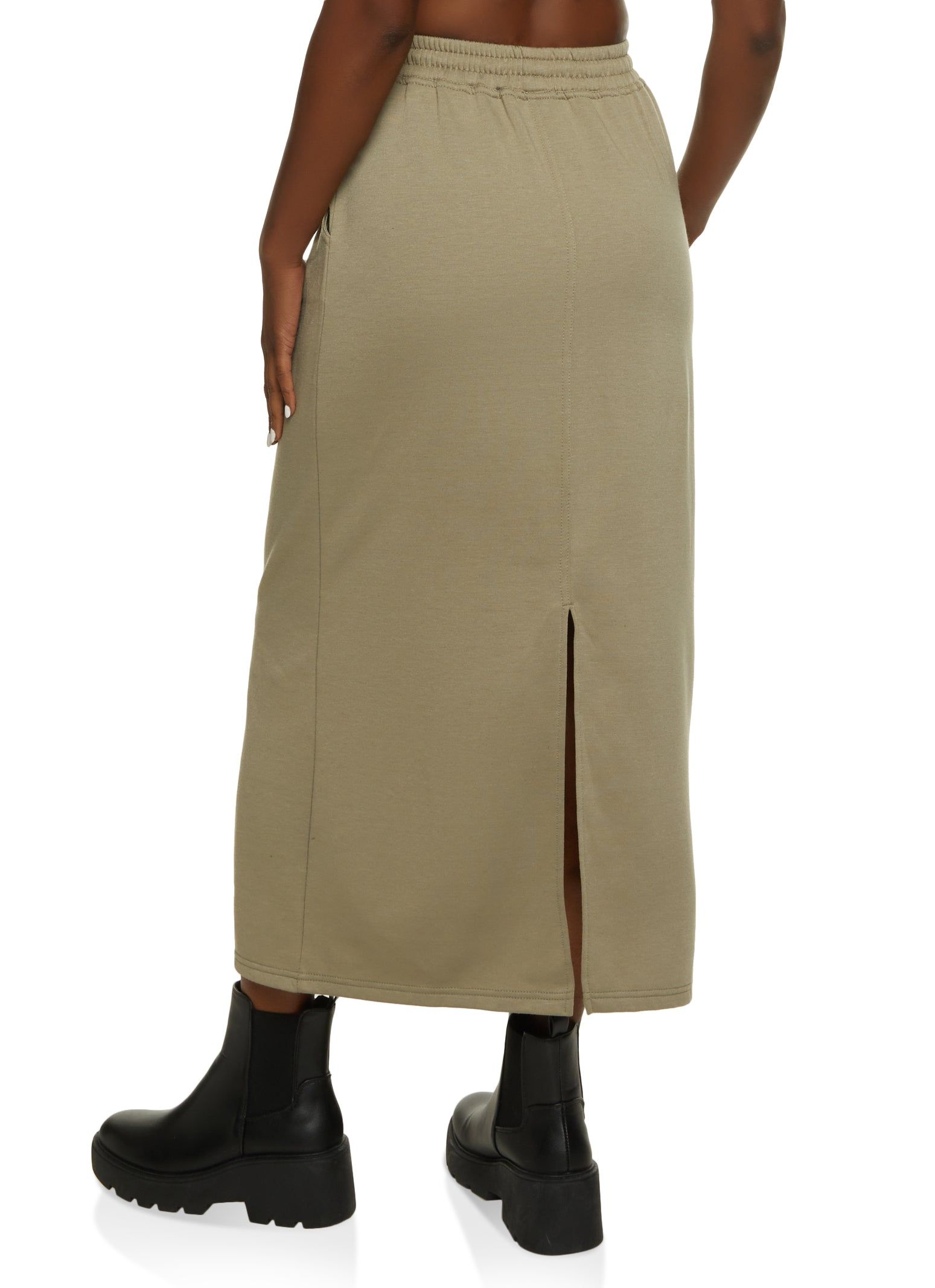 Fleece Lined Toggle Drawstring Maxi Skirt sold by Rainbow product image thumbnail 2
