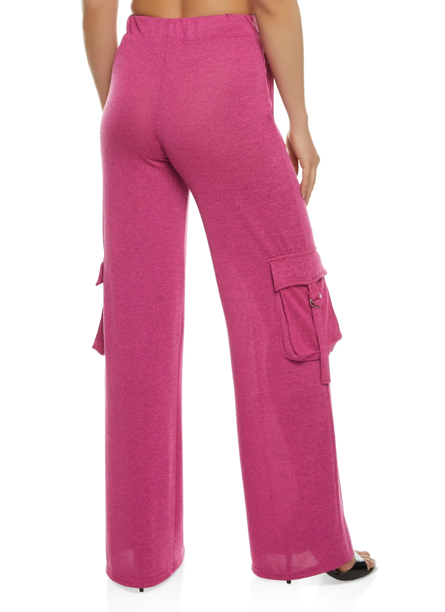 Daisy Brushed Knit Wide Leg Cargo Pocket Pants sold by Rainbow product image thumbnail 2