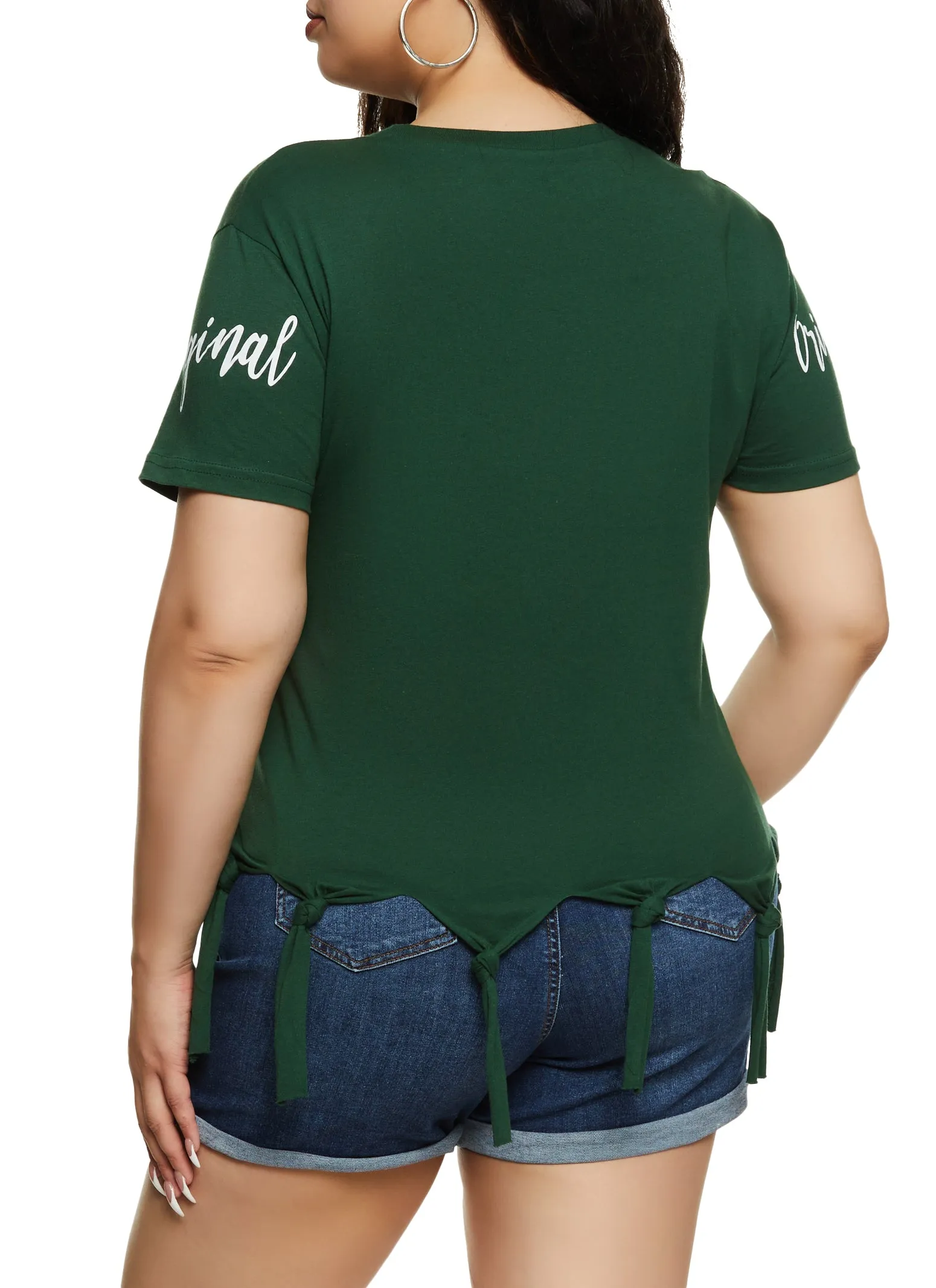 Plus Size Im Not Perfect But Im Original Knot Fringe Tee sold by Rainbow product image thumbnail 3