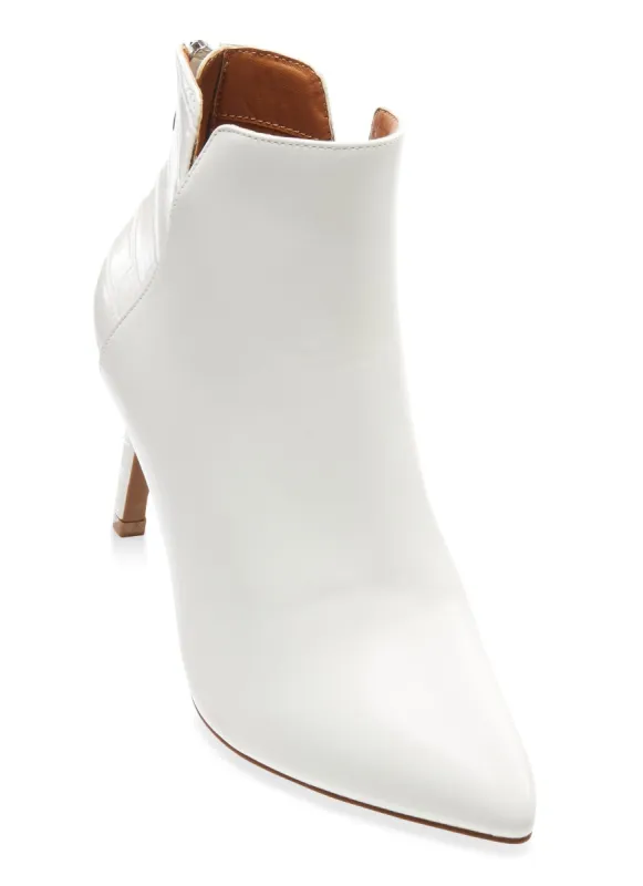 Zip Back Stiletto Booties sold by Rainbow