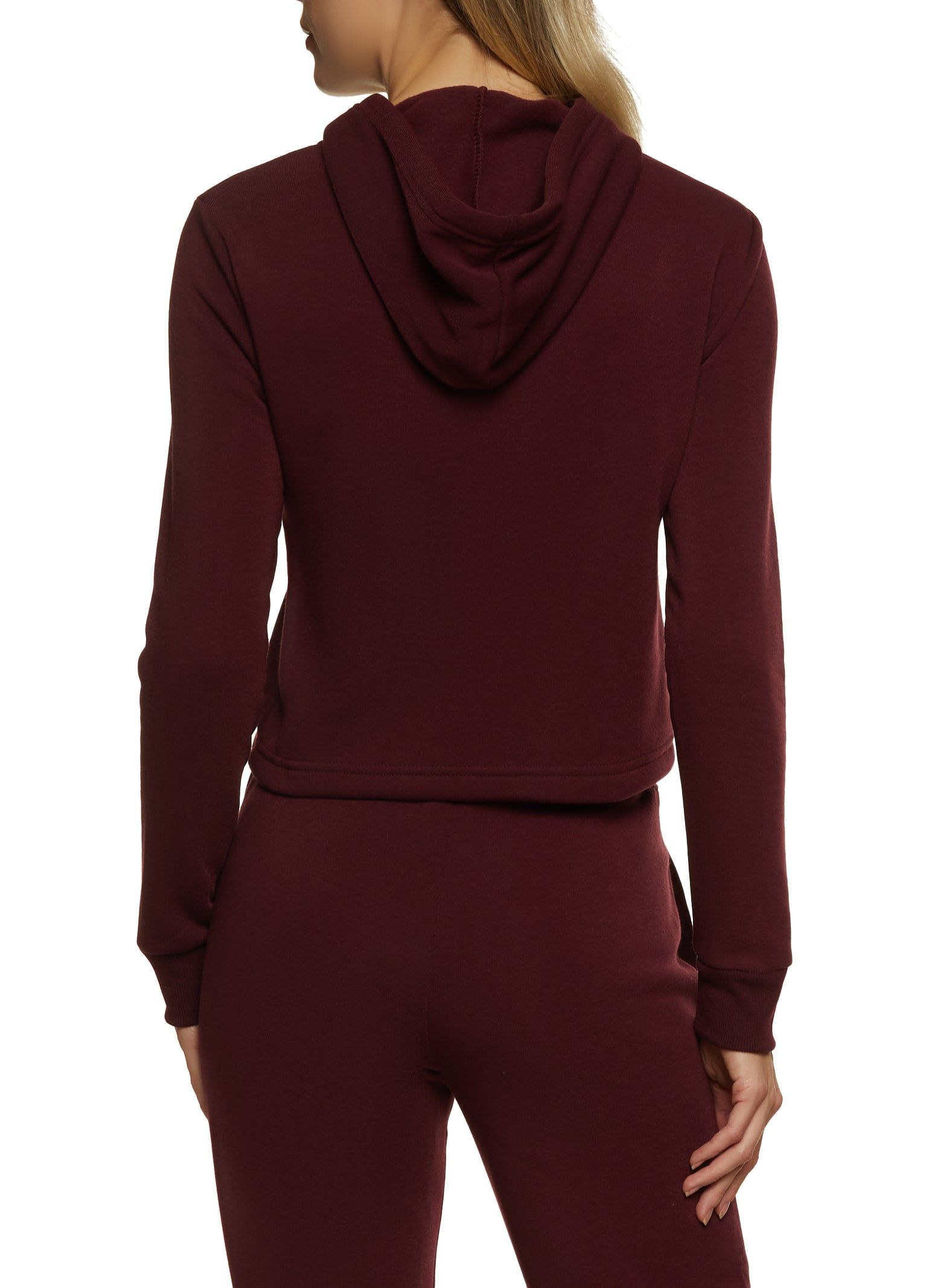 Fleece Hooded Cropped Sweatshirt sold by Rainbow product image thumbnail 3