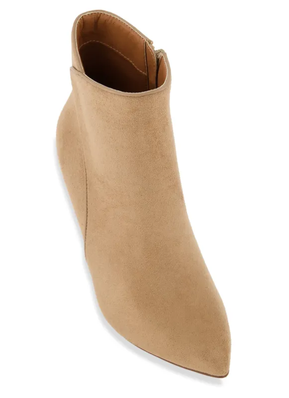 Pointed Toe Zip Stiletto Booties sold by Rainbow