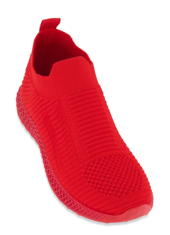 Solid Textured Knit Slip On Sneakers sold by Rainbow