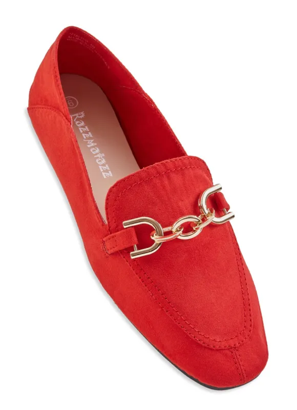 Metallic Detail Almond Toe Flats sold by Rainbow