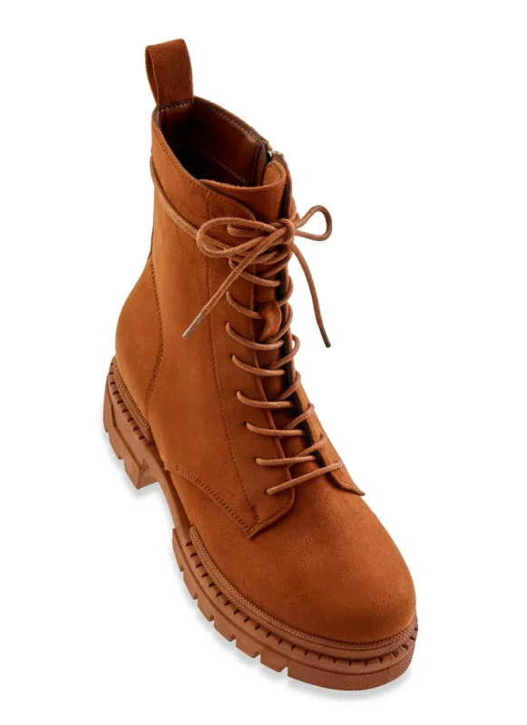 Solid Lace Up Booties sold by Rainbow