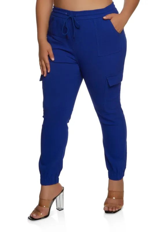 Plus Size Hyperstretch Cargo Joggers sold by Rainbow
