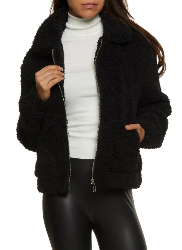 Mock Neck Sherpa Jacket sold by Rainbow