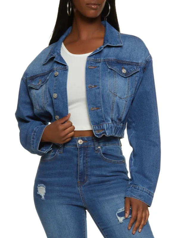 Almost Famous Cropped Denim Jacket sold by Rainbow