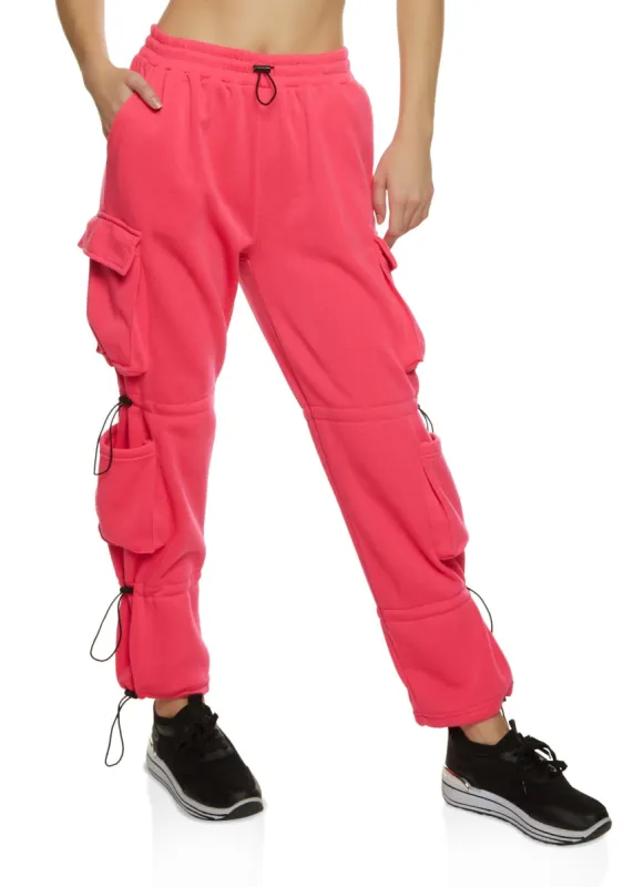 High Waisted Toggle Drawstring Cargo Joggers sold by Rainbow