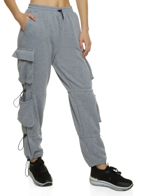 High Waisted Toggle Drawstring Cargo Joggers sold by Rainbow