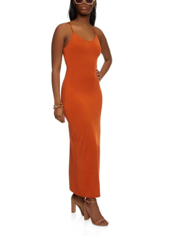 Solid Scoop Neck Sleeveless Maxi Dress sold by Rainbow