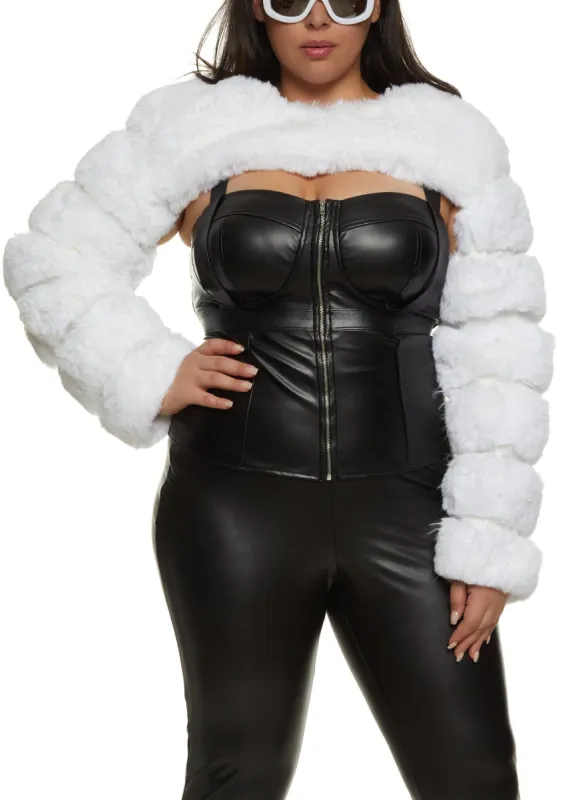 Plus Size Faux Fur Bolero Jacket sold by Rainbow