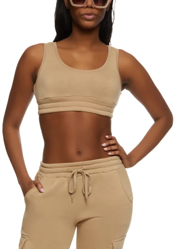 Fleece Scoop Neck Cropped Tank Top sold by Rainbow