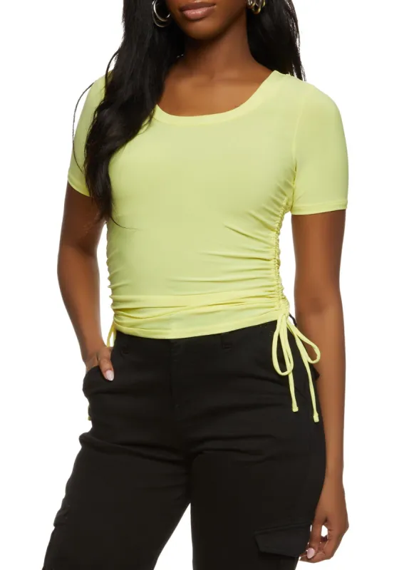 Ruched Side Short Sleeve Tee sold by Rainbow