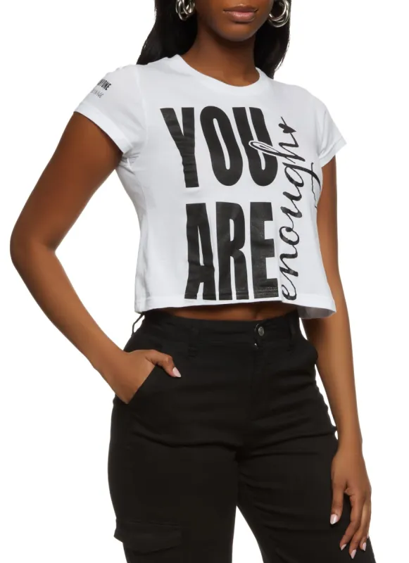 You Are Enough Cropped Graphic Tee sold by Rainbow