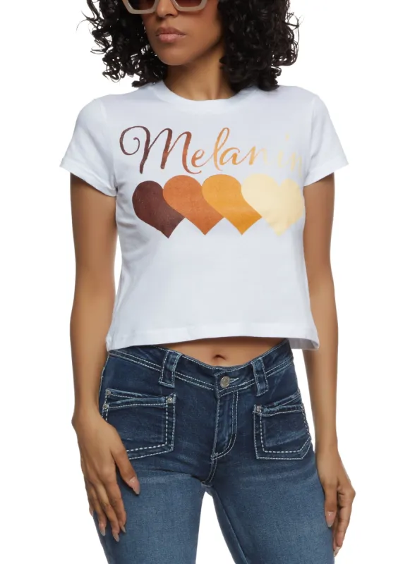 Melanin Heart Short Sleeve Graphic Tee sold by Rainbow
