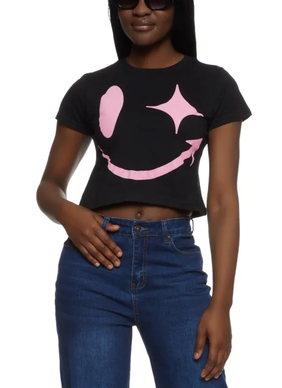 Smiley Love Yourself Short Sleeve Back Graphic Tee sold by Rainbow