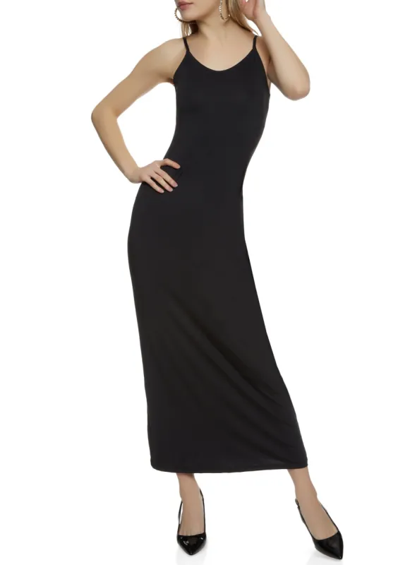 Solid Scoop Neck Sleeveless Maxi Dress sold by Rainbow