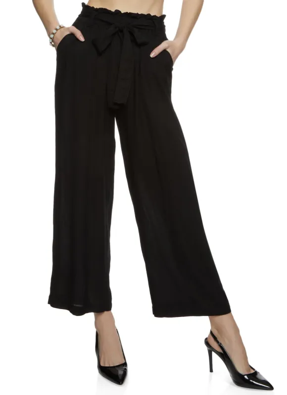 Paper Bag Waist Wide Leg Pants sold by Rainbow