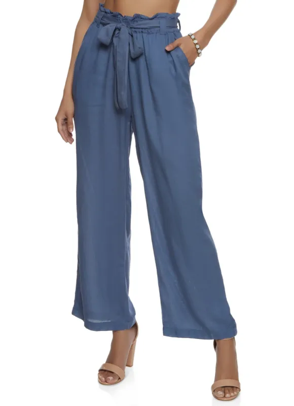 Paper Bag Waist Wide Leg Pants sold by Rainbow