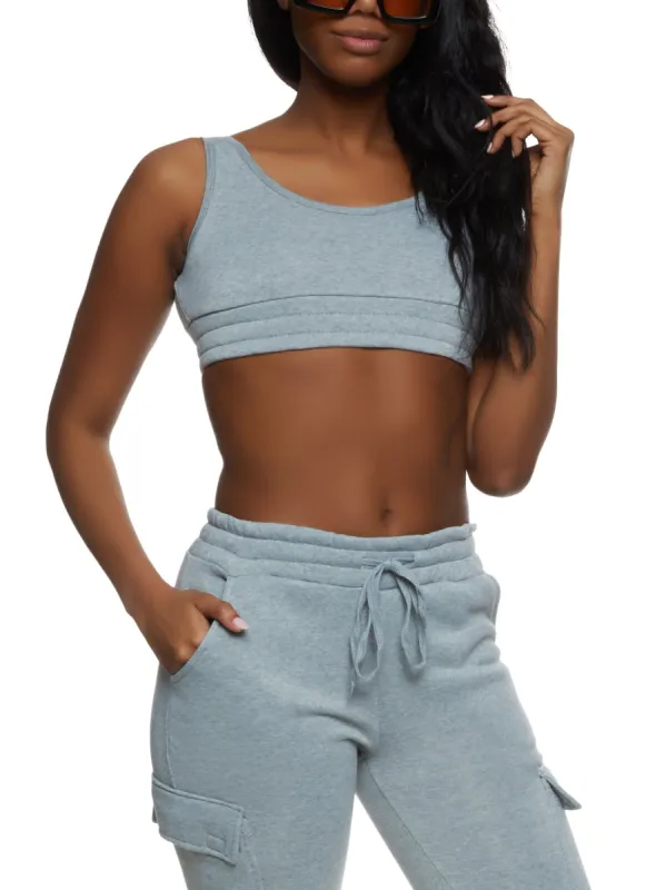 Fleece Scoop Neck Cropped Tank Top sold by Rainbow