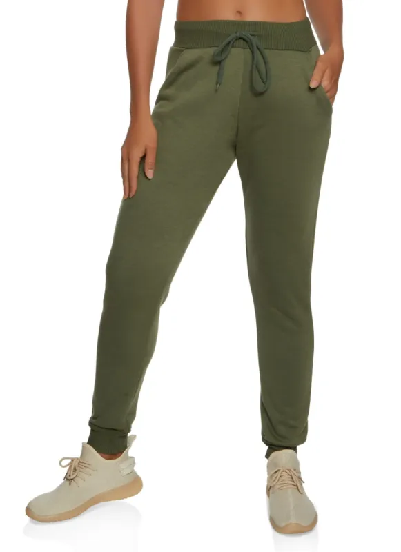 Basic Fleece Drawstring Joggers sold by Rainbow