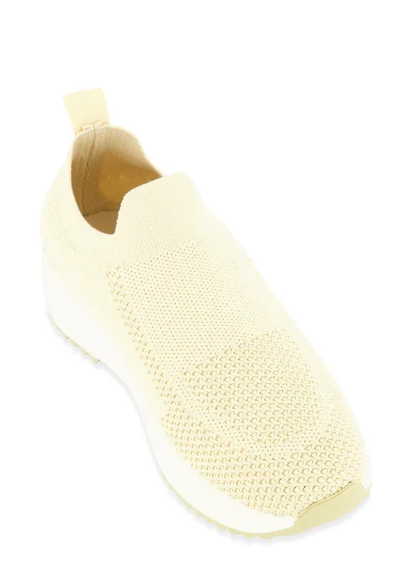 Textured Knit Platform Sneakers sold by Rainbow