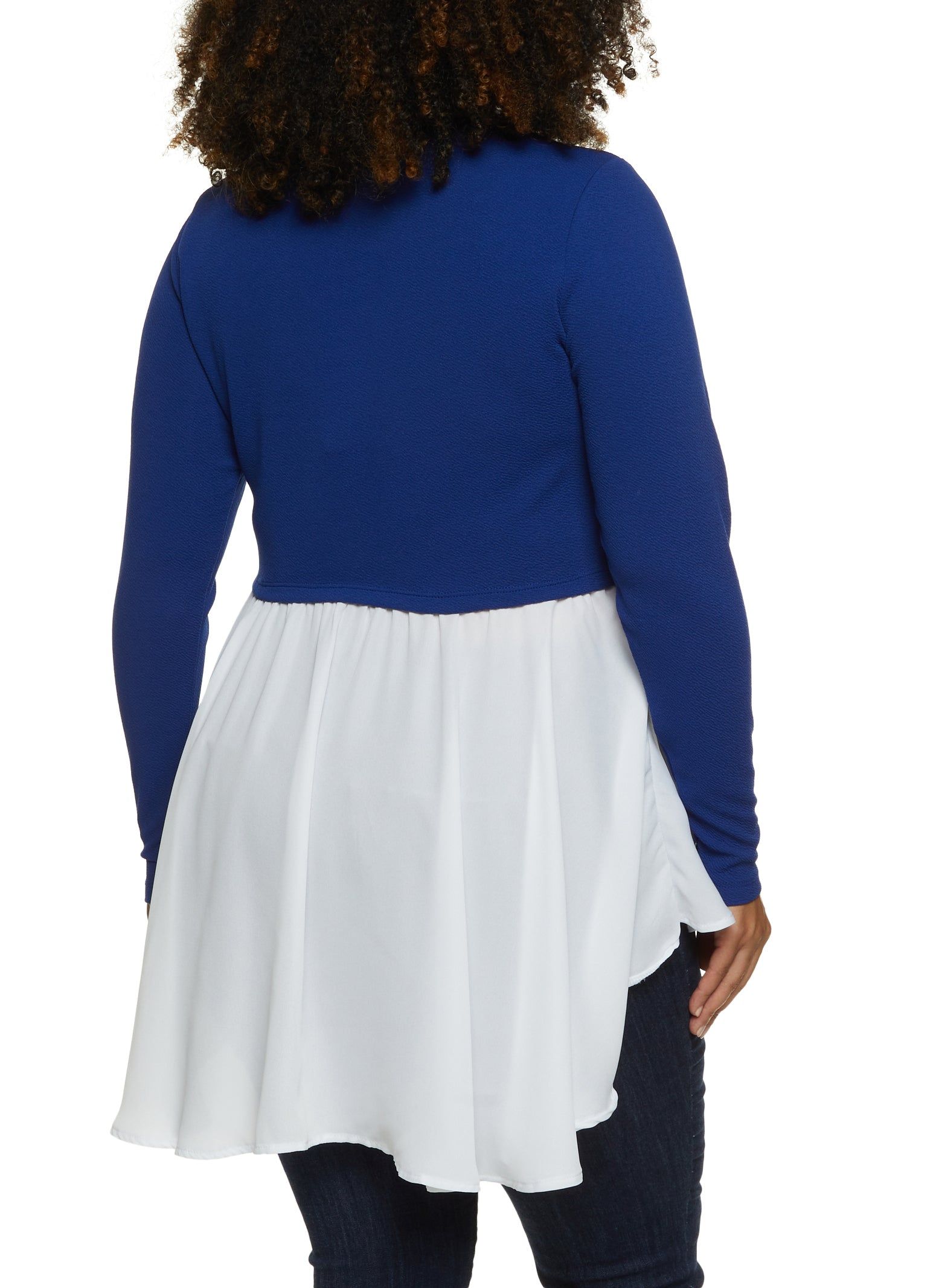 Plus Size Crepe Knit High Low Hem Blouse sold by Rainbow product image thumbnail 2